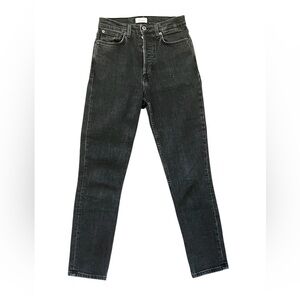 Rowan Black High Rise Button Fly Skinny Jeans Size 27 Stretch Denim